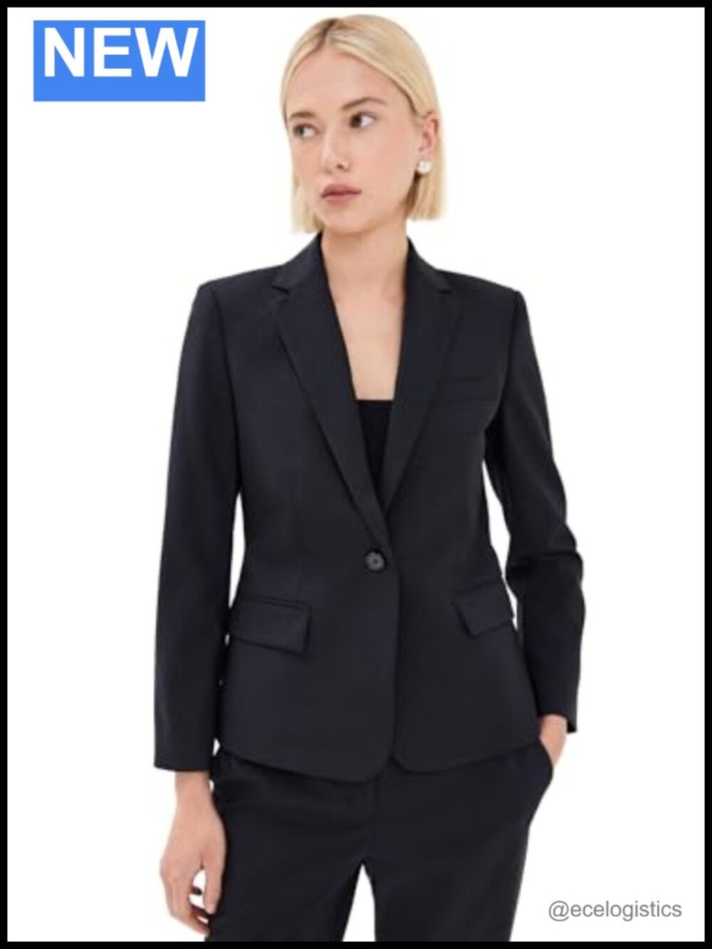 Slim Fit Wool Blazer Suiting Jacket Long Sleeve Notch Collar Single Button